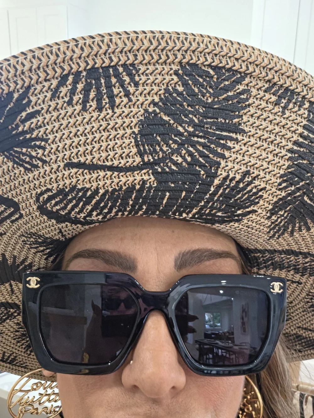 Chanel Black CC Logo Oversized Square Sunglasses
